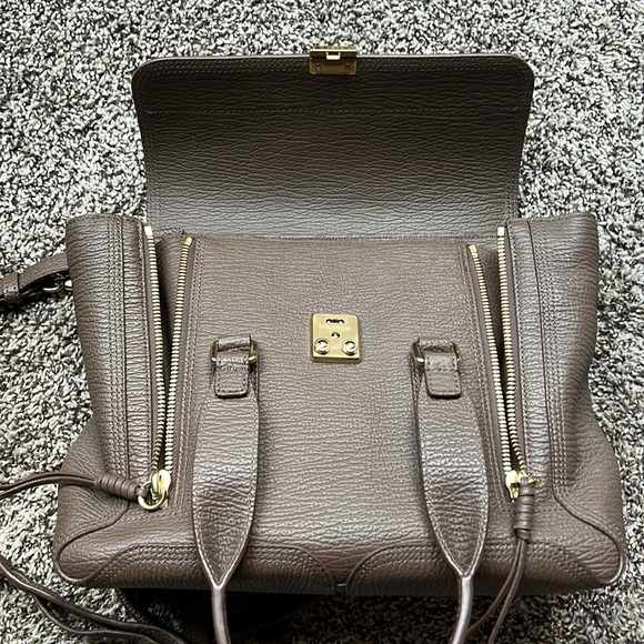 3.1 Philip Lim Textured Calfskin Medium Pashli Satchel Khaki - Picture 4 of 13
